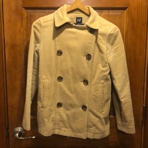 Gap Tan Corduroy Pea Coat size XS